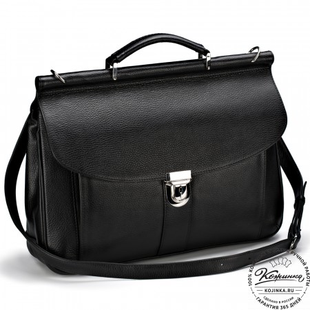 Кожаный портфель "Руби" (чёрный)